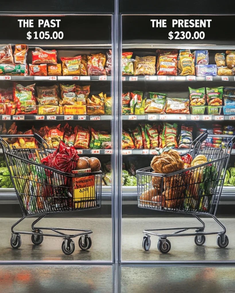 Grocery prices skyrocketing due to government inflation manipulation.