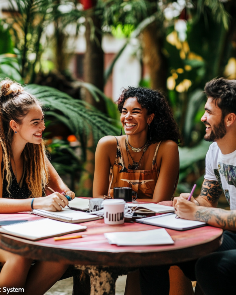 Breaking the Paycheck-to-Paycheck Cycle - A diverse group of friends supporting each other, symbolizing the importance of finding a supportive community.

